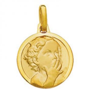 Médaille Ange Chérubin_ Le baiser (Or Jaune)