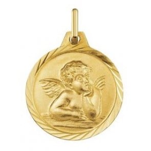 Médaille Ange bord tourné (Or Jaune) 