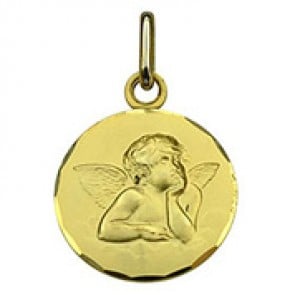 Médaille Ange bords ciselés (Or Jaune)