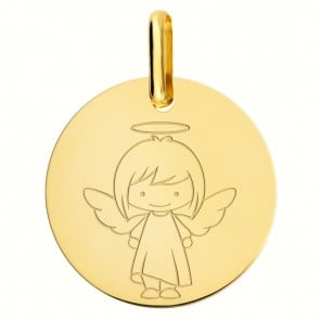 Médaille Ange fille or jaune
