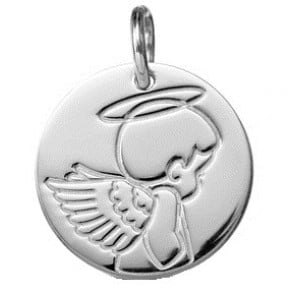 Médaille ange garçon (Or Blanc 9K)
