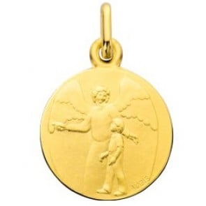 Médaille Ange Gardien et le petit garçon (Or Jaune)