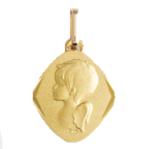 Médaille Ange losange ciselé (Or Jaune)