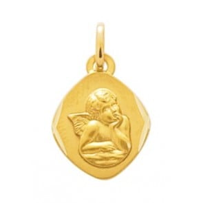 Médaille Ange losange ciselé (Plaqué Or)