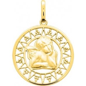 Médaille Ange pensif Soleil 