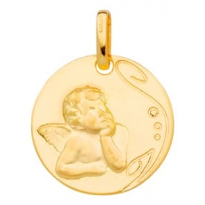 Médaille Chérubin de Raphaël satinée (Or Jaune)