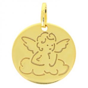 Médaille ange ciselé (Or Jaune)