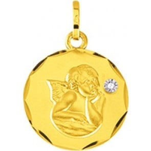 Médaille Angelot diamanté (Or Jaune)