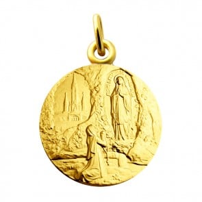 Médaille Apparition Notre Dame de Lourdes Martineau (or jaune)