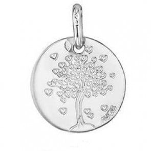 Médaille arbre aux coeurs 14mm (Or Blanc)