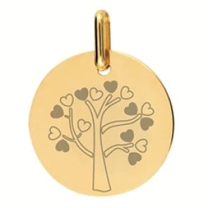 Médaille arbre de vie Petits Coeurs (Or Jaune)