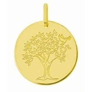 Médaille arbre de vie et colombe (Or Jaune 9K)