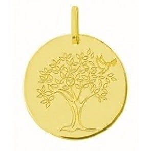 Médaille arbre de vie et colombe (Or Jaune)
