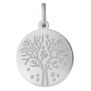 Médaille Arbre de la Vie les 4 saisons : automne (Or Blanc)