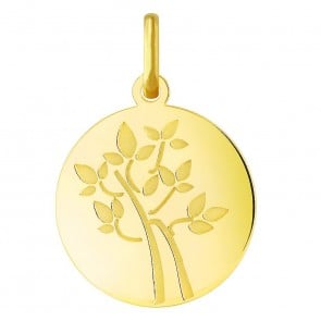 Médaille arbre de vie jeune pousse (Or Jaune)