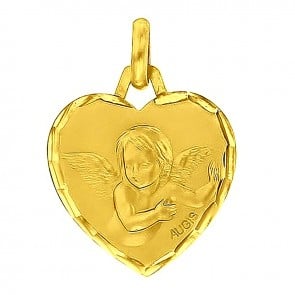 Médaille Ange coeur (Or Jaune)