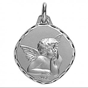 Médaille Augis Ange losange (Or Blanc)
