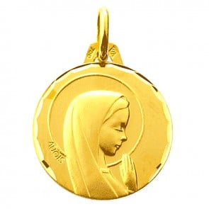 Médaille Augis Vierge aureolée (Or Jaune)