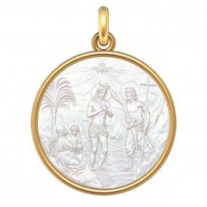 Médaille Le Baptême du Christ (Or & Nacre)