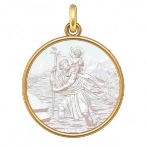 Médaille Saint Christophe (Or & Nacre)