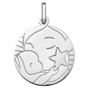 Médaille l'Enfant à l'étoile (Or Blanc 9K)