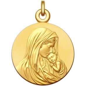 Médaille Vierge à l'enfant tendresse EXC. (Or Jaune)