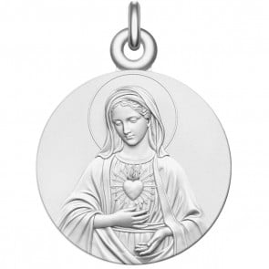 Médaille Vierge Marie au coeur (Argent)