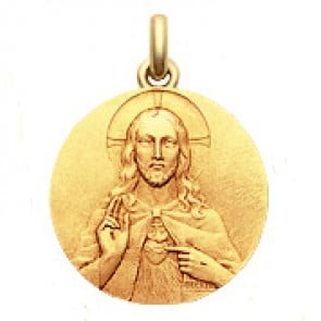 Médaille Christ Sacré Cœur  - medaillle bapteme Becker