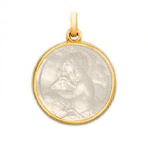 Médaille Jésus en nacre - medaillle bapteme Becker