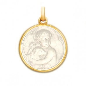 Médaille Jésus en nacre - medaillle bapteme Becker