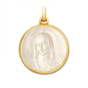 Médaille Maris Stella en nacre - medaillle bapteme Becker