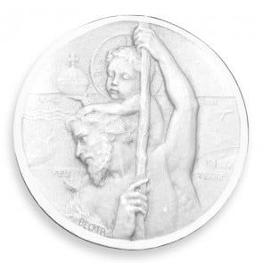 Médaille Becker Saint Christophe de profil (Argent)