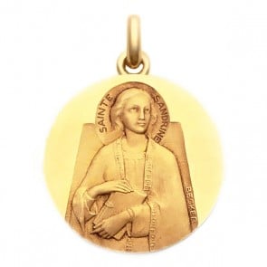 Médaille Sainte Sandrine  - medaillle bapteme Becker