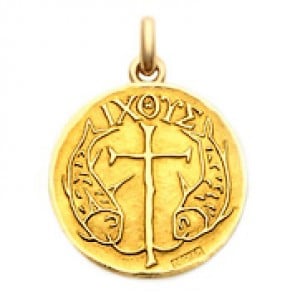 Médaille Symbole Poissons  - medaillle bapteme Becker