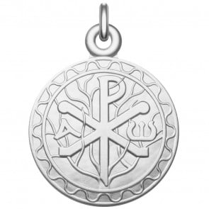 Médaille symbole Chrisme - Monogramme du Christ en argent massif