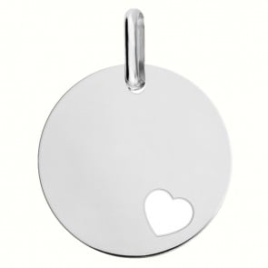 Médaille coeur en or blanc