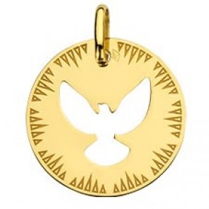 Médaille Colombe ajourée rayonnante (Or Jaune)