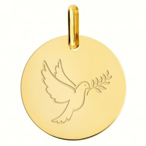 Médaille Colombe au Rameau (Or Jaune 9K)