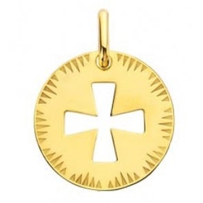 Médaille Croix de Malte ajourée rayonnante (Or Jaune)
