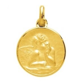 Médaille Ange Pensif (Plaqué or)