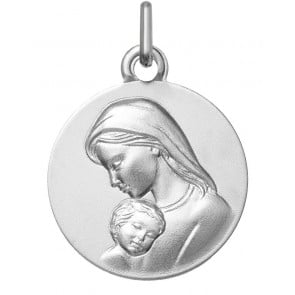 Médaille de la Vierge à l'enfant, moment de tendresse (argent)