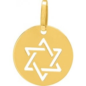 Médaille Etoile de David ajourée (Or Jaune 9K)