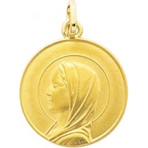 Médaille Madone Aux Deux Auréoles or jaune 9 carats
