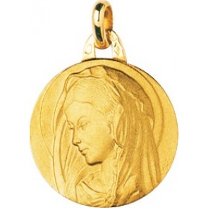 Médaille Madone profil gauche auréolée (Or Jaune)