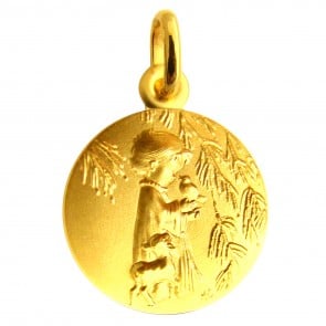 Médaille Ange à l'oiseau (or jaune)