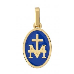 Médaille Miraculeuse laquée Bleu