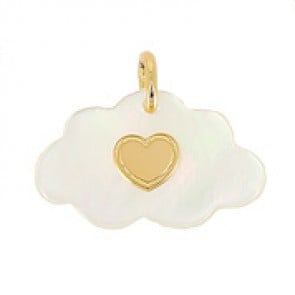 Médaille nuage nacre coeur (Or Jaune)