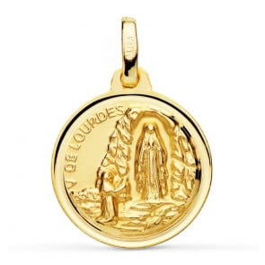 Médaille Notre-Dame de Lourdes (Or Jaune 9k) 