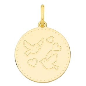 Médaille Oiseaux d'Amour (Or Jaune)