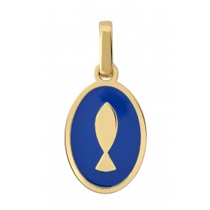 Médaille Pax laquée Bleu